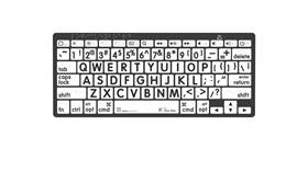 Braille & Large Print - Black on White<br>Mini Bluetooth Keyboard - Mac<br>